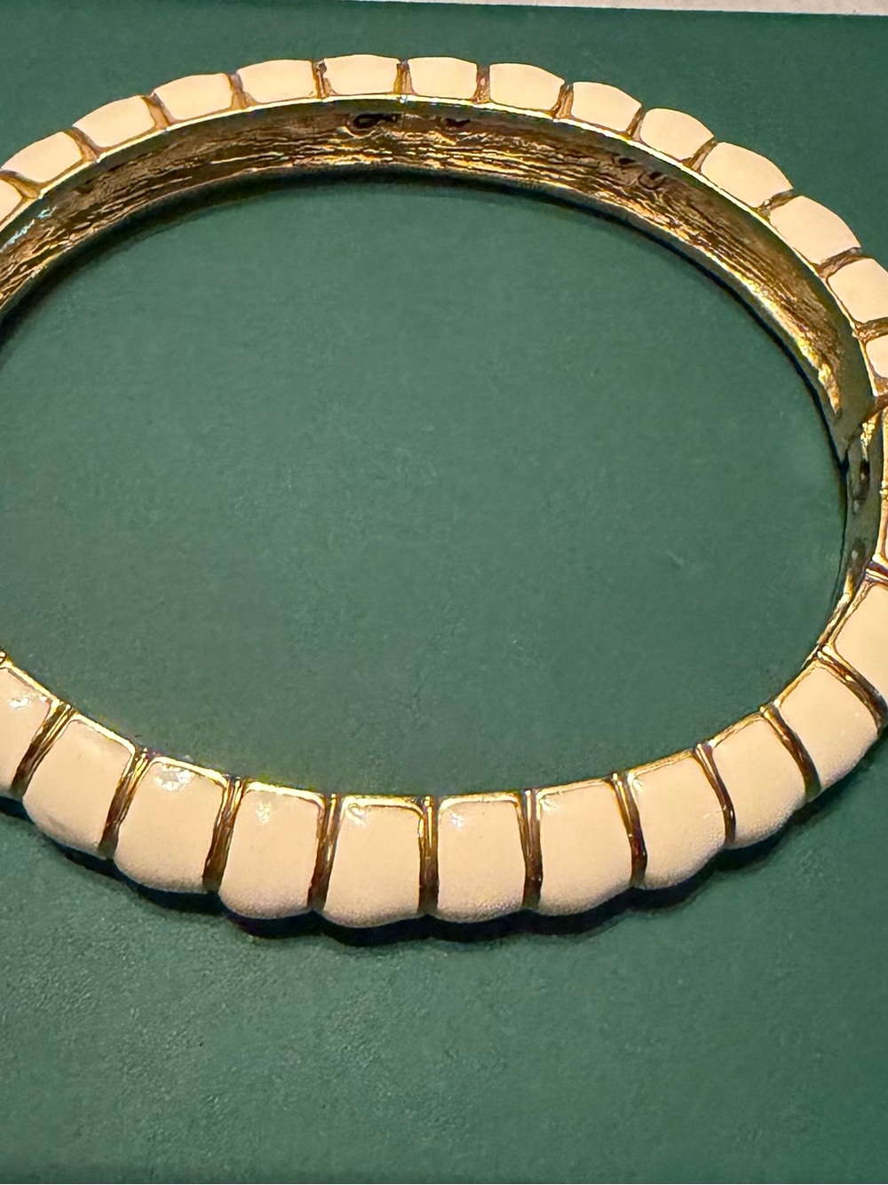 KJL Ivory Enamel and Gold Women's Bangle Bracelet